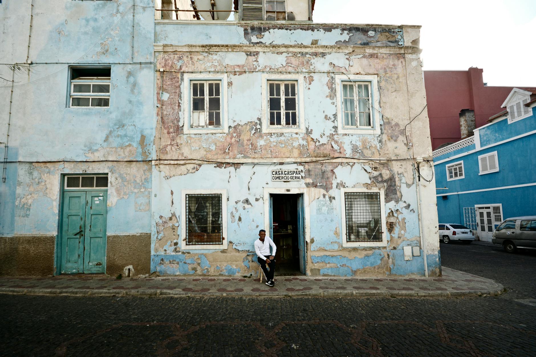Colorful streets of Mindelo, Sao Vicente, Cabo Verde