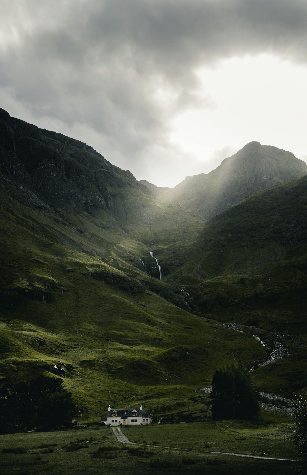 Scottish Highlands—mountains under cloudy sky in United Kingdom