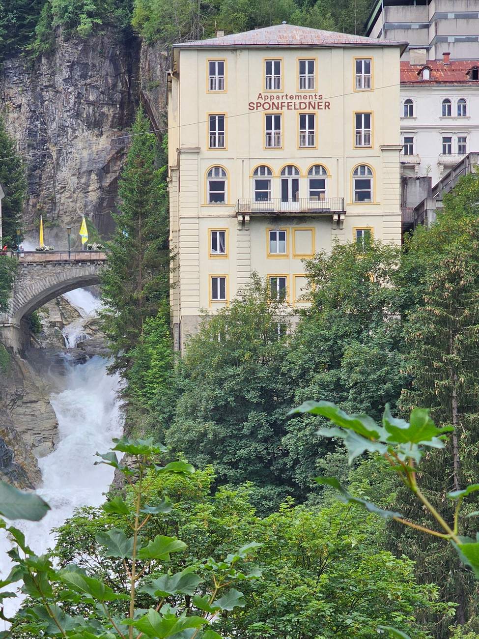 Belle-époque grand hotels stacked up the Bad Gastein gorge