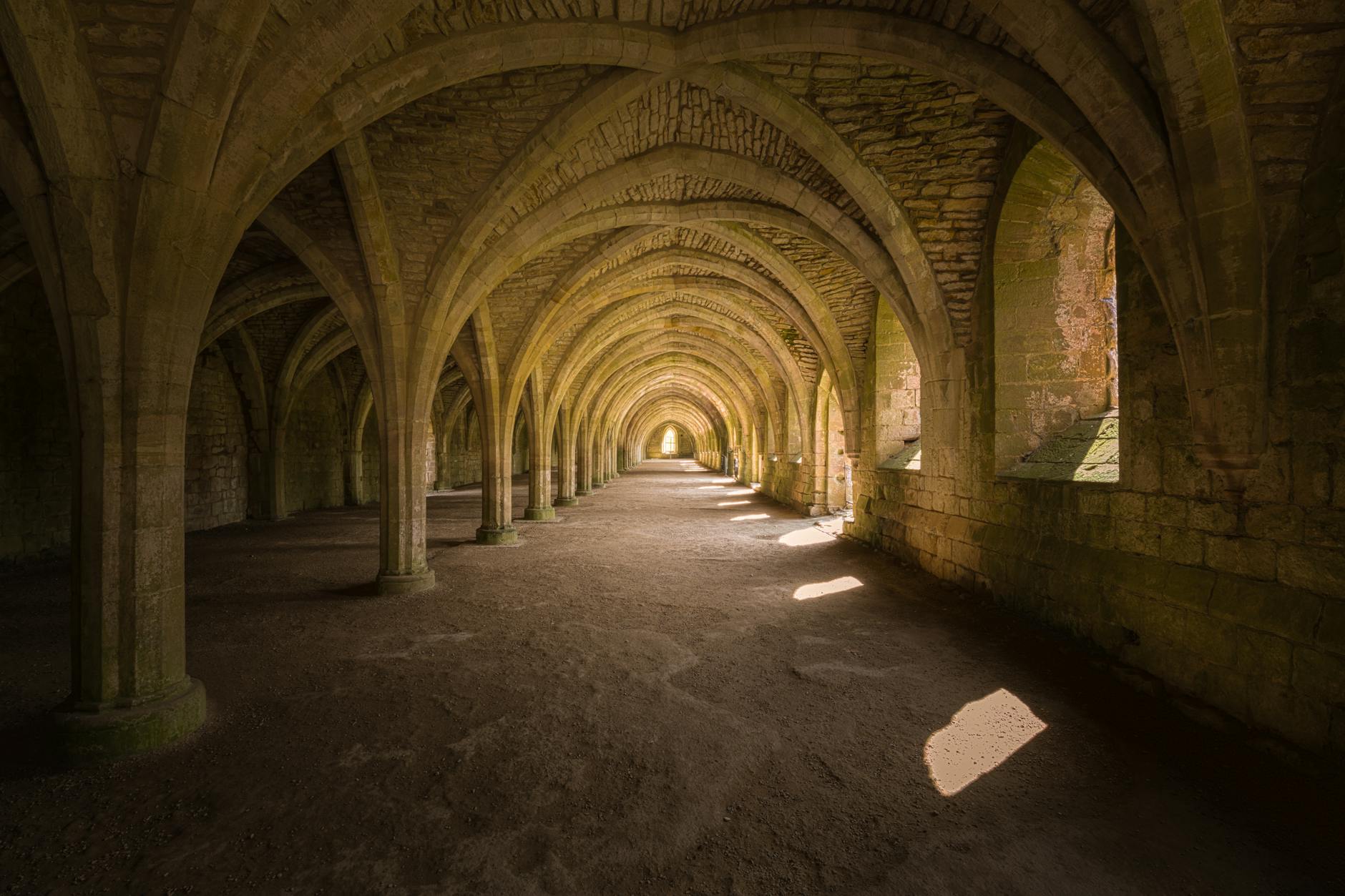 Orval abbey ruins Belgium gothic stone arches