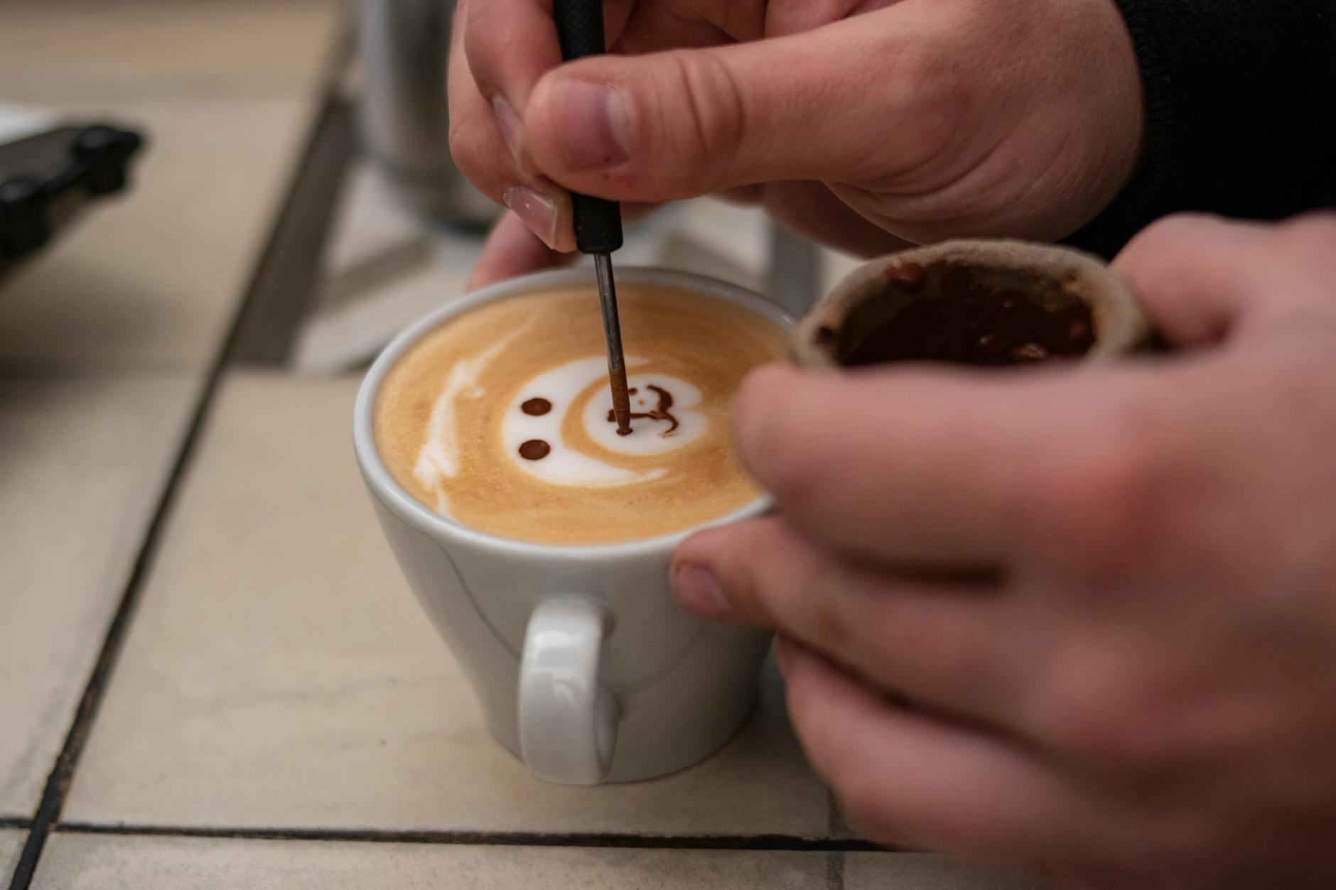 espresso latte art barista coffee cup cafe Sofia Bulgaria