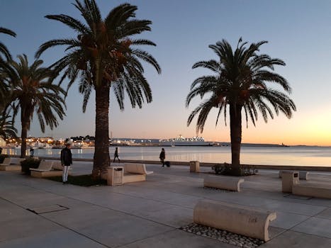 Split waterfront promenade cafe Croatia