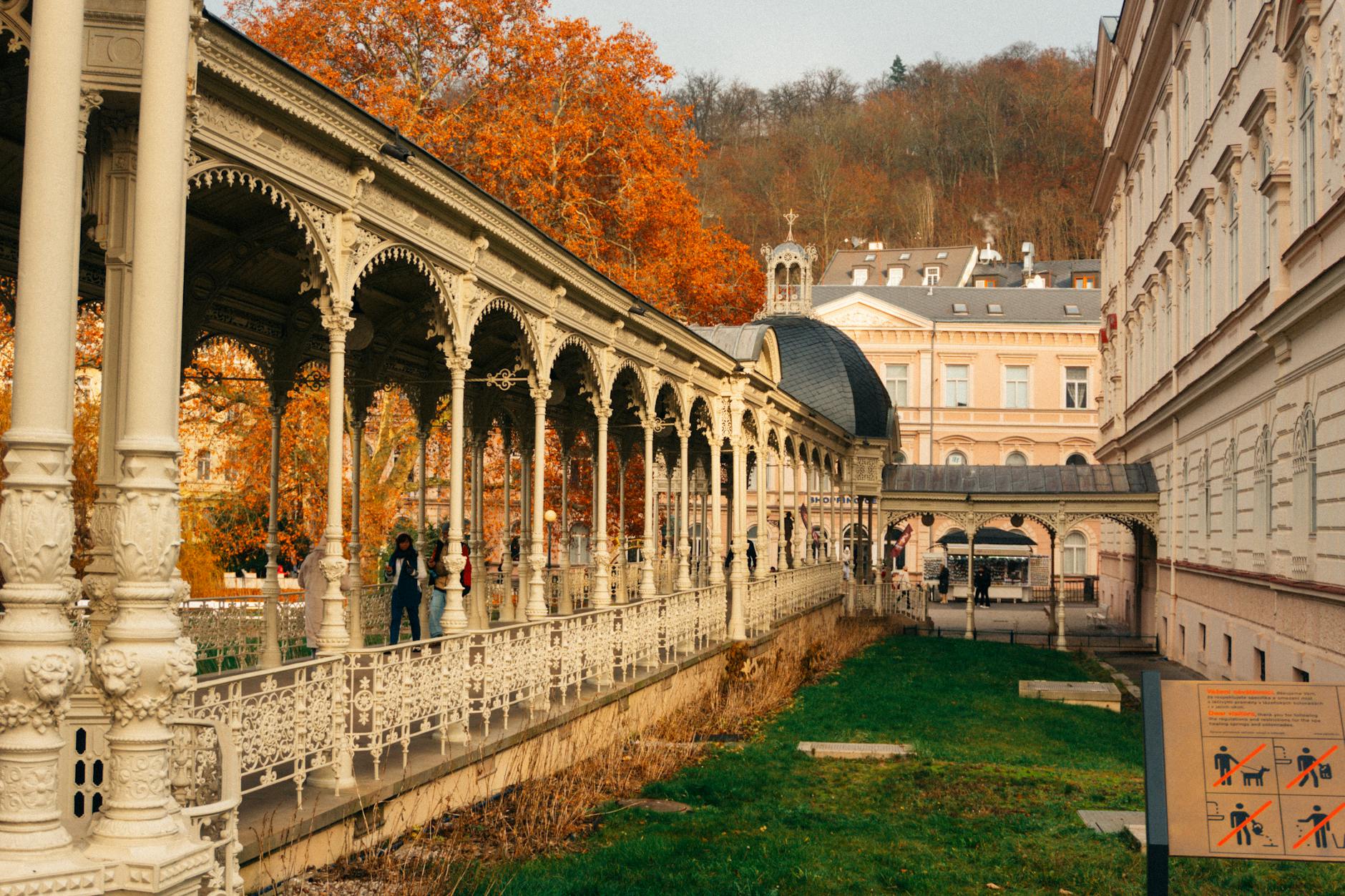Karlovy Vary colonnade spa town Czech Republic