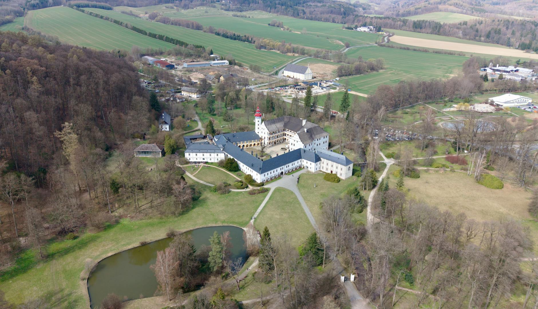 Valtice Baroque chateau Czech Republic wine tasting sunny