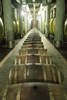 Hennessy Cognac distillery barrels aging cellar