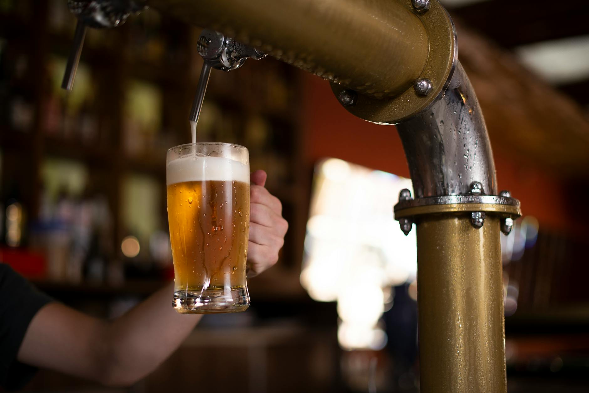 AGARA craft beer pouring golden glass Georgia Tbilisi brewery