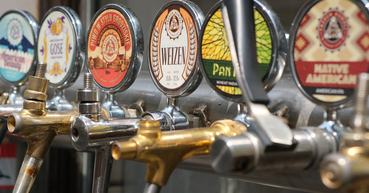 Craft beer taps lined up at a Bengaluru brewpub