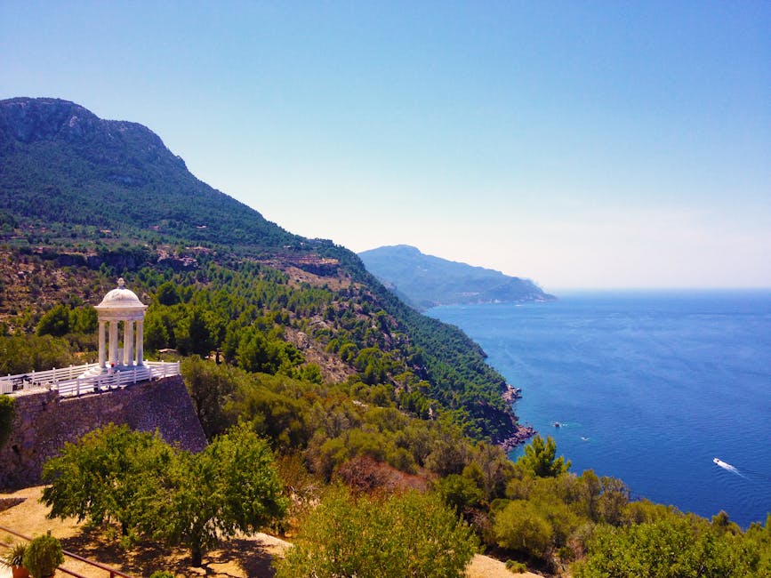 Sóller valley with citrus groves and mountains in Mallorca