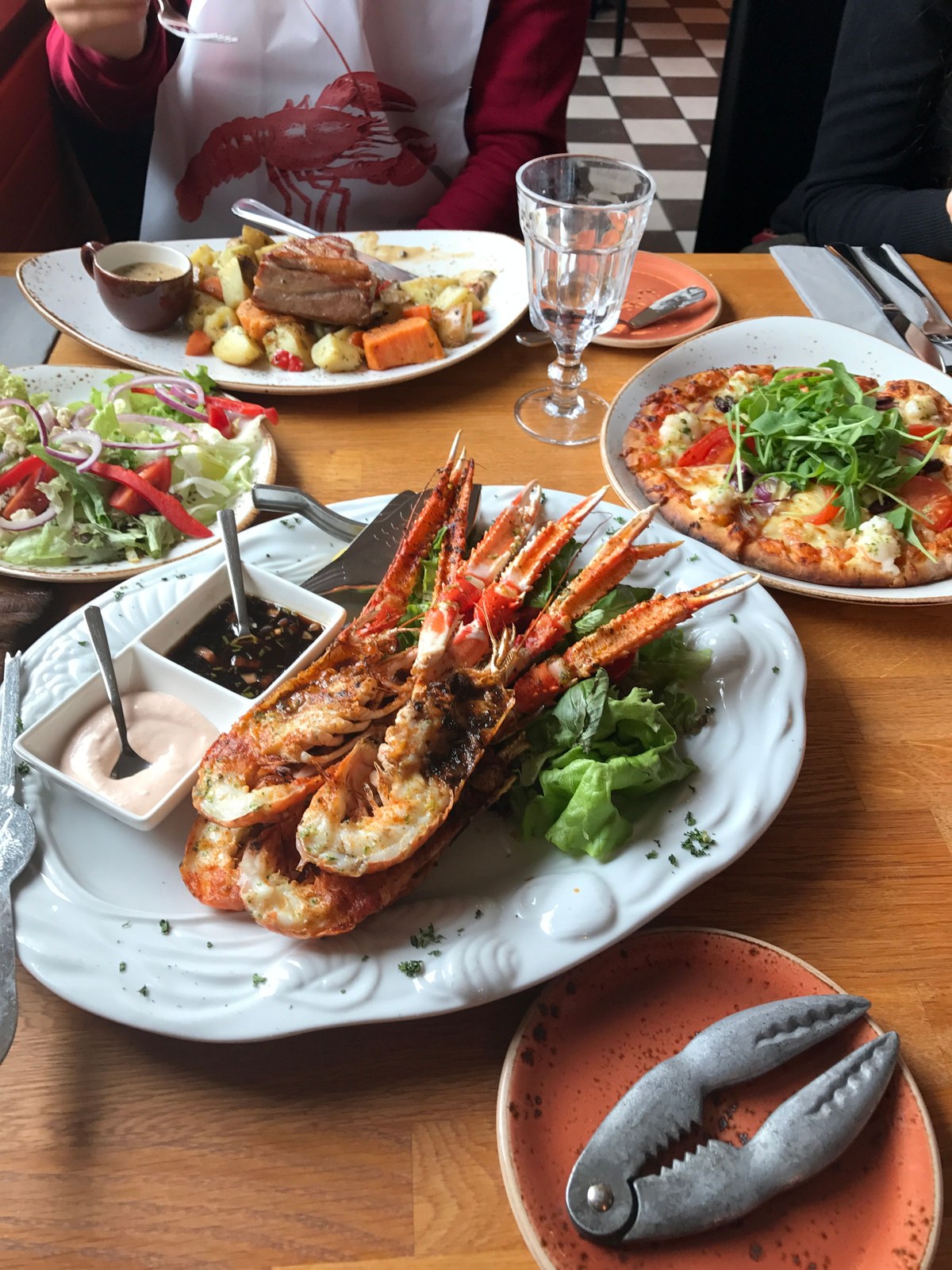 Plate of fresh pan-fried Icelandic fish with potatoes at a harbour restaurant