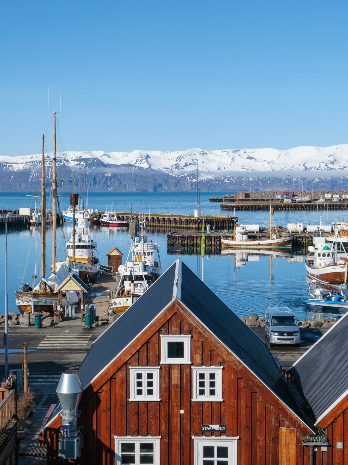 Colourful harbour houses at Stykkishólmur on the north coast of Snæfellsnes