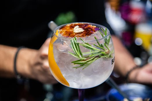 Gin Mare Barcelona gin tonic cocktail herb garnish Mediterranean Spanish