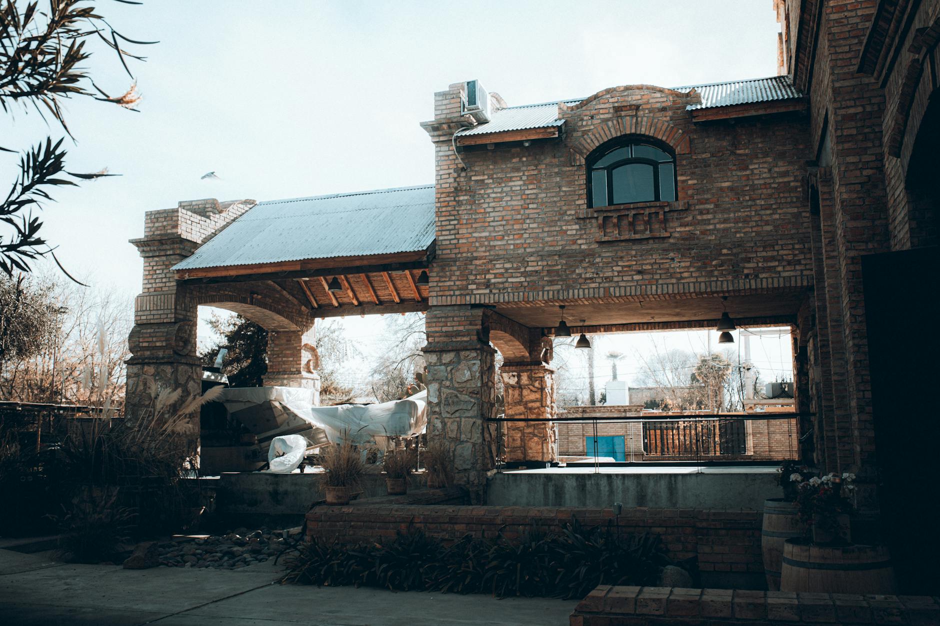 winery estate vineyard rows green South America estate