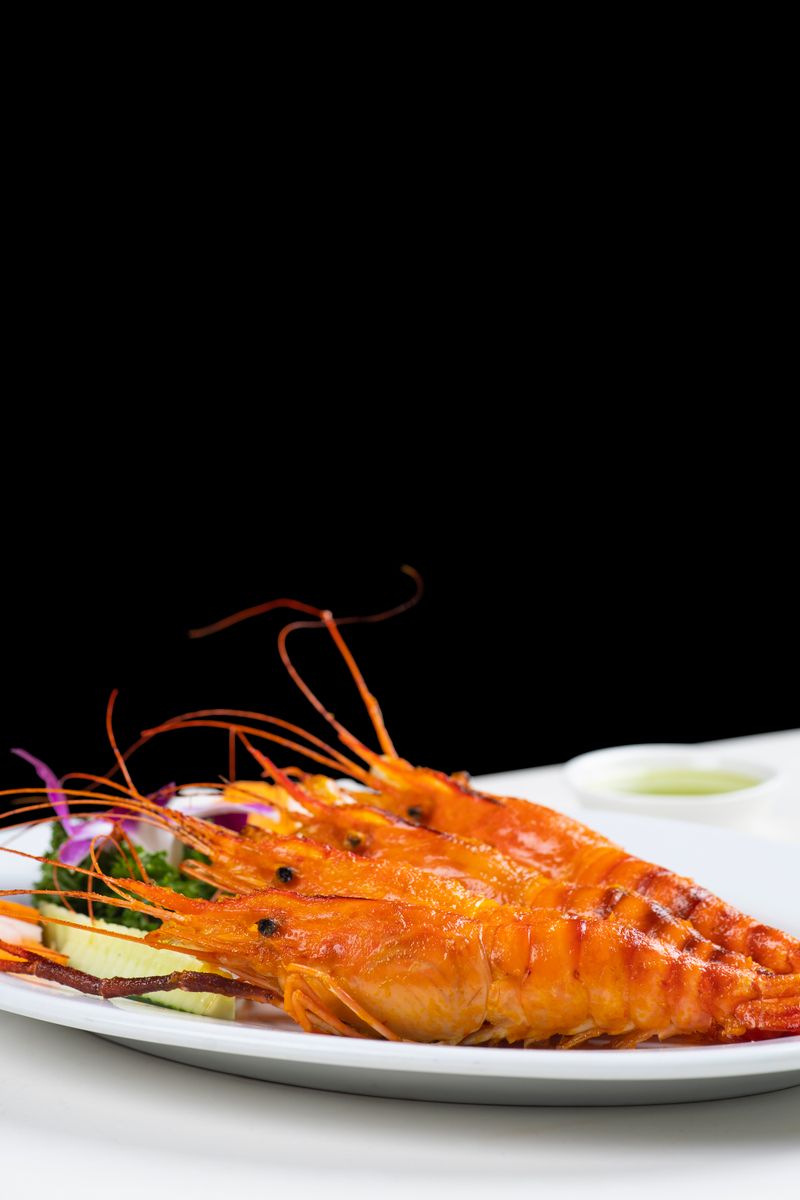 Grilled prawns with peri-peri and maize porridge, coastal Zululand food